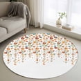 thumbnail image 1 of Flower Orange Round Rugs for Living Room 4ft Blue Cherry Blossoms White Background Non Slip Circle Rug Washable Low-Profile Indoor Carpet for Bedroom, Dining Room, Bathroom, 1 of 9