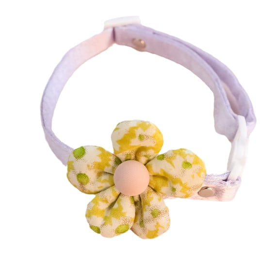 Flower Ornament Pet Necklace Non-Irritation, Adjustable, Quick Release - Vivid Color Cotton Polyester Bow-knot Style Pet Cat Dog Collar Decoration - Pet Product