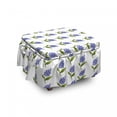 thumbnail image 1 of Flower Ottoman Cover, Watercolor Lilac Pattern, 2 Piece Slipcover Set with Ruffle Skirt for Square Round Cube Footstool Decorative Home Accent, Standard Size, Lime Green Ceil Blue, by Ambesonne, 1 of 1
