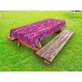 thumbnail image 1 of Flower Outdoor Tablecloth, Flowers Pattern Garden Plants Flowering Aromatic Vibrant Colors Artwork, Decorative Washable Fabric Picnic Tablecloth, 58 X 120 Inches, Red Purple Lavender, by Ambesonne, 1 of 2