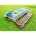 thumbnail image 1 of Flower Outdoor Tablecloth, Oil Painting Chamomile Pattern with Splash on Background Image Pastoral Expression, Decorative Washable Fabric Picnic Tablecloth, 58 X 104 Inches, White Blue, by Ambesonne, 1 of 2
