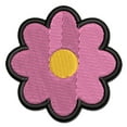 thumbnail image 1 of Flower Outline Applique Multi-Color Embroidered Hook & Loop Patch - 2.5 Inch Small, 1 of 5