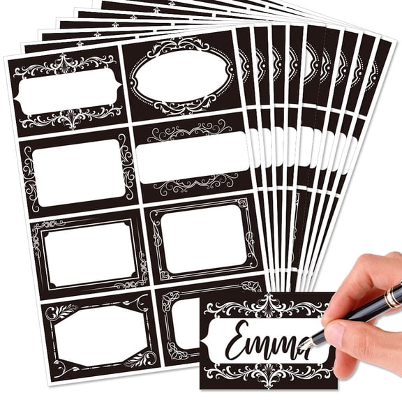 Flower PVC Waterproof Blank Label Stickers Writable Adhesive Label Rectangle Floral Sticker: 85x60mm 8pcs/sheet