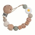 thumbnail image 1 of Flower Pacifier Clip Silicone Bead Baby Pacifier Holder Chewable Teether For Toddlers Boys Girls Birthday, 1 of 3