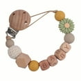 thumbnail image 1 of Flower Pacifier Clip Silicone Bead Baby Pacifier Holder Chewable Teether For Toddlers Boys Girls Birthday, 1 of 3