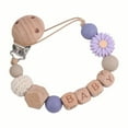 thumbnail image 1 of Flower Pacifier Clip with Silicone Bead and Lollipop Design Secure Holder for Toddlers Boys Girls Birthday, 1 of 3