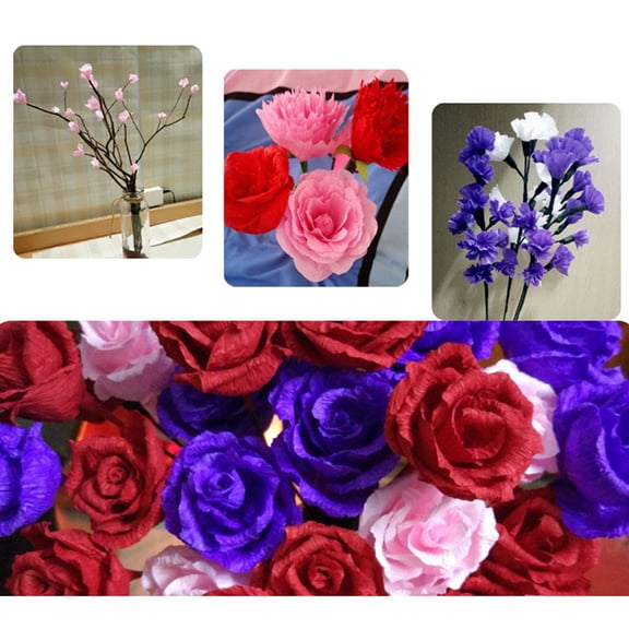 Raindrops Flower Bouquet Wrapping Paper Assorted Color 3 Packs 10 Sheets Pack 39.37x19.69in