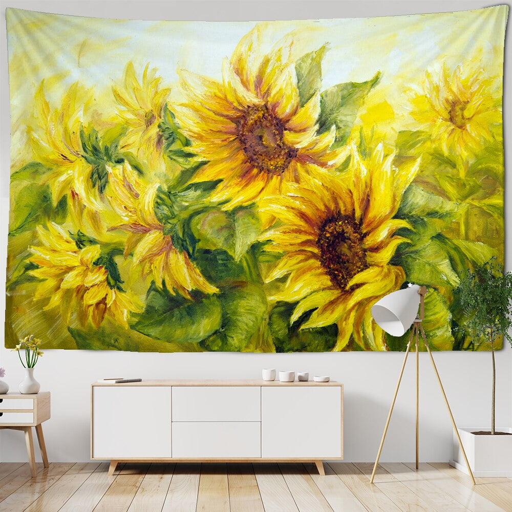 Flower Painting Botanical Tapestry Wall Hanging Chart Hippie Bohemian