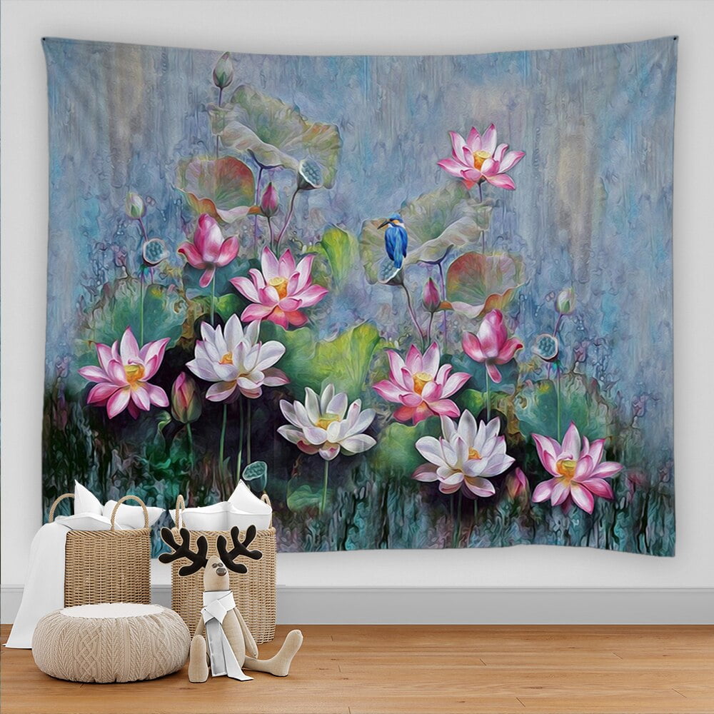 Flower Painting Botanical Tapestry Wall Hanging Chart Hippie Bohemian