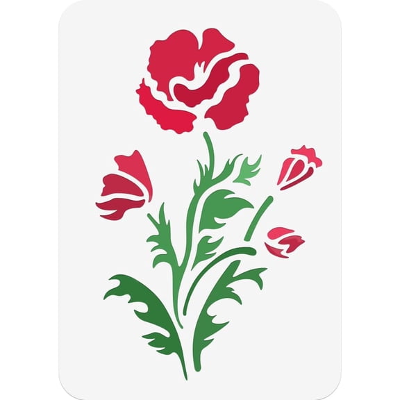 Flower Painting Stencil 11.7x8.3 Inch Reusable DIY Art and Craft Stencils Hollow Out Drawing Painting Template for Painting on Wood Fabric Paper Walls Canvas FurnitureMixed Color