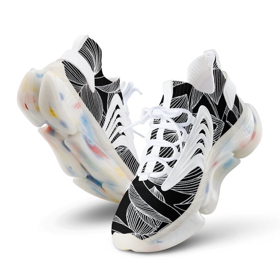 Flower Painting Walking Shoes for Men Woman Lightweight Tennis Fashion Elastic Sports Shoes Cushion Basketball Shoes
