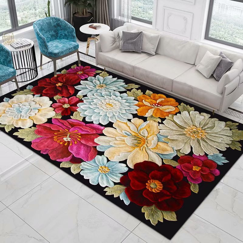 Flower Pastoral 3D Printed Carpet Home Decor Entrance Door Mats Living