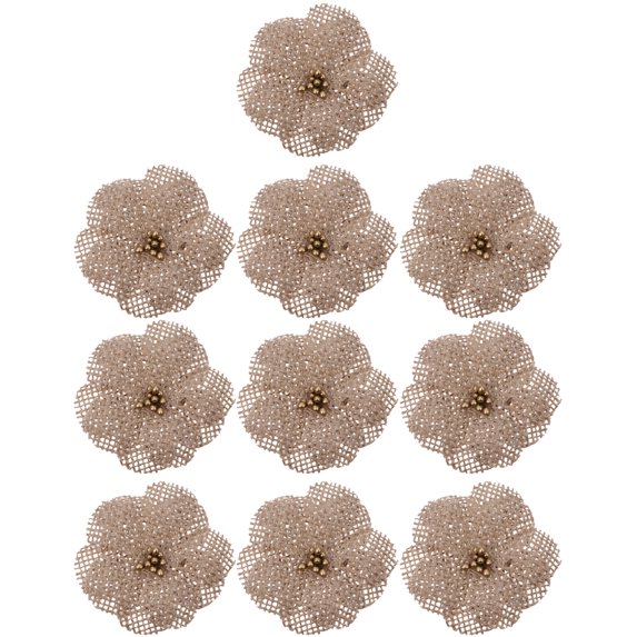 Flower Patches Floral Burlap Applique Flowers Embroidery Iron 3D Diy Jute Lace Sew Badge Clothes Decoration Christmas