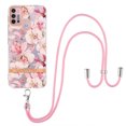 thumbnail image 1 of Flower Pattern Case for Motorola Moto G Power 2022, Detachable Shoulder Strap Lanyard Crossbody Slim Lightweight Floral Cover, PC + Silicone Shockproof Drop Resistant Case, Pink, 1 of 7