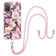 thumbnail image 1 of Flower Pattern Case for Samsung Galaxy A03s, Detachable Shoulder Strap Lanyard Crossbody Slim Lightweight Floral Cover with Soft Silicone Shockproof Drop Resistant Case, Pink Flower, 1 of 4