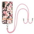 thumbnail image 1 of Flower Pattern Case for Samsung Galaxy A14 5G, Detachable Shoulder Strap Lanyard Crossbody Slim Lightweight Floral Cover with Soft Silicone Shockproof Drop Resistant Case,Pink Flower, 1 of 7