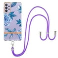 thumbnail image 1 of Flower Pattern Case for Samsung Galaxy A23 5G, Detachable Shoulder Strap Lanyard Crossbody Slim Lightweight Floral Cover with Soft Silicone Shockproof Drop Resistant Case,Blue Flower, 1 of 7