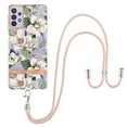 thumbnail image 1 of Flower Pattern Case for Samsung Galaxy A23 5G, Detachable Shoulder Strap Lanyard Crossbody Slim Lightweight Floral Cover with Soft Silicone Shockproof Drop Resistant Case,White Flower, 1 of 7