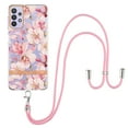 thumbnail image 1 of Flower Pattern Case for Samsung Galaxy A23 5G, Detachable Shoulder Strap Lanyard Crossbody Slim Lightweight Floral Cover with Soft Silicone Shockproof Drop Resistant Case,Pink Flower, 1 of 7