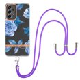 thumbnail image 1 of Flower Pattern Case for Samsung Galaxy A33 5G, Detachable Shoulder Strap Lanyard Crossbody Slim Lightweight Floral Cover with Soft Silicone Shockproof Drop Resistant Case,Blue Peony, 1 of 7