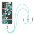 thumbnail image 1 of Flower Pattern Case for Samsung Galaxy A53 5G, Detachable Shoulder Strap Lanyard Crossbody Slim Lightweight Floral Cover with Soft Silicone Shockproof Drop Resistant Case,Blue Rose, 1 of 7