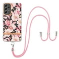 thumbnail image 1 of Flower Pattern Case for Samsung Galaxy A73 5G, Detachable Shoulder Strap Lanyard Crossbody Slim Lightweight Floral Cover with Soft Silicone Shockproof Drop Resistant Case,Pink, 1 of 7