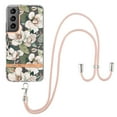 thumbnail image 1 of Flower Pattern Case for Samsung Galaxy S23, Detachable Shoulder Strap Lanyard Crossbody Slim Lightweight Floral Cover with Soft Silicone Shockproof Drop Resistant Case,White Flower, 1 of 7