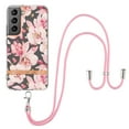 thumbnail image 1 of Flower Pattern Case for Samsung Galaxy S23, Detachable Shoulder Strap Lanyard Crossbody Slim Lightweight Floral Cover with Soft Silicone Shockproof Drop Resistant Case,Pink Flower, 1 of 7