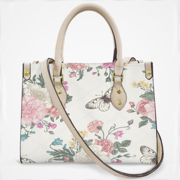 Flower Pattern Colorful Elegant Cross Body Bags For Women Small Leather Female Handbags Fashion Top-Handle Totes