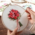 thumbnail image 1 of Flower Pattern Cross Stitch DIY Needlework Kit Beginner Embroidery Starter Set, 1 of 5