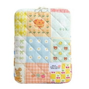 Cartoon Pattern Laptop Sleeve Case Bag for 11/13/15inch Quilted Padded Shockproof Computer Bag Carrying Clutch Bag