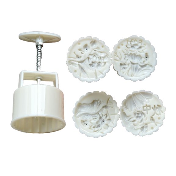 Flower Pattern Moon Cake Mold MidAutumn Festival Mooncake Makers Cookie Stamps Hand Pressure Mooncake Baking Tool