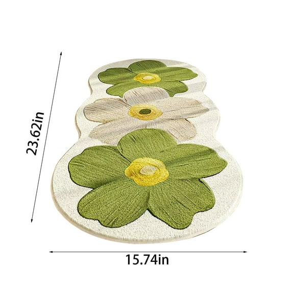 Flower Pattern Non Slip Washable Rugs Floor Mat Entryway Rug Non Slip Kitchen Floor Mats with Rubber Backing for Entrance Bedroom Bathroom Indoor Door Carpet for Home