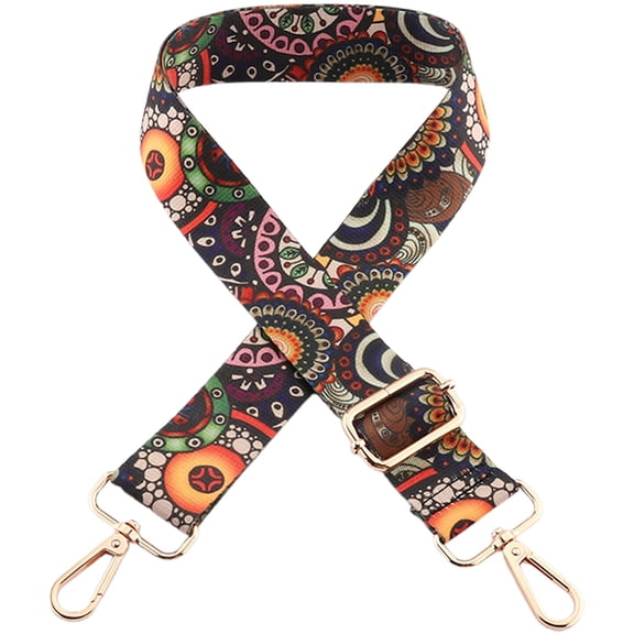 Flower Pattern Nylon Canvas Handbag Webbing Bag Straps for Handbag or Shoulder Bag Replacement Orange 75~145x3.8cm diy