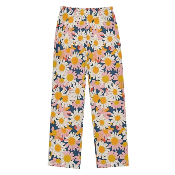 Flower Pattern Pajama Pants Soft Lightweight Lounge Pants Bottoms Sleep Pants Warm Comfy