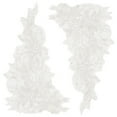 thumbnail image 1 of Flower Pattern Polyester Embroidered Lace Appliques Sewing Ornaments DIY Costume Accessories Snow 450x245x1mm, 1 of 7