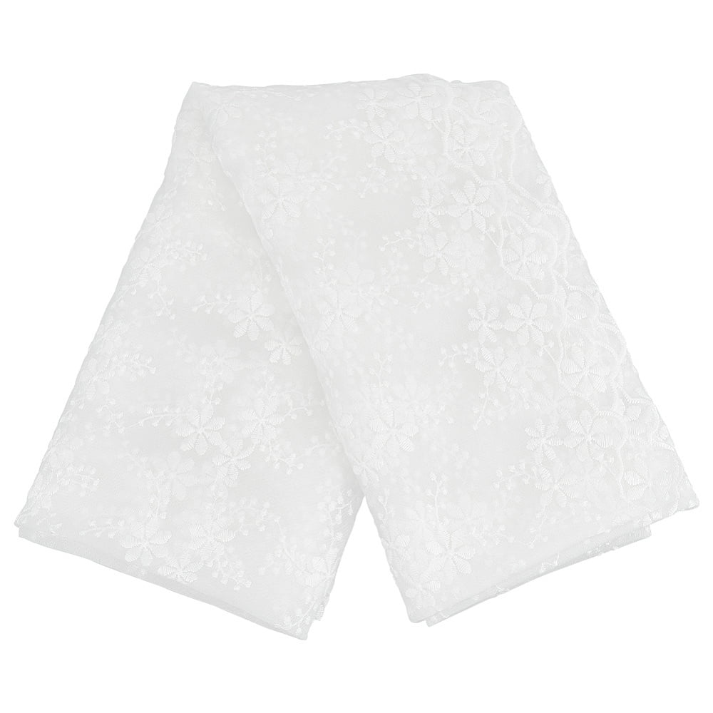 Flower Pattern Polyester Embroidery Lace Fabric Clothing Accessories WhiteSmoke 130~150x0.08cm about 3 yards/sheet