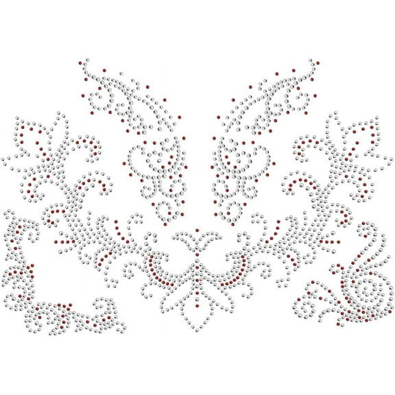 Flower Pattern Rhinestone Iron on Hotfix Heat Transfer Decal Bling Rhinestone Sticker Heat Transfer Patch Clothing Repair Applique for T-Shirt Clothing Pants Bags 11.7x8.3"