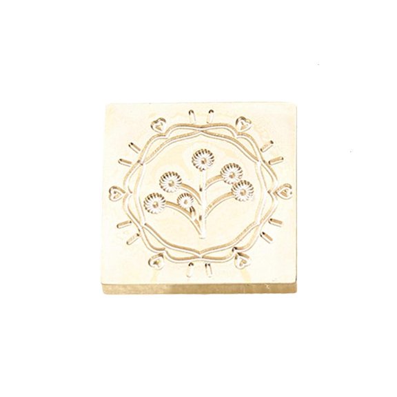 Flower Pattern Seal Stamp Sqaure Sealing Stamp Head for Seal Envelope Valentines
