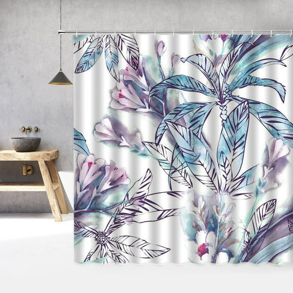 Flower Pattern Shower Curtain 3d Bath Curtains Waterproof With Bathroom Shower Curtain 180*180cm Polyester Washable Cloth