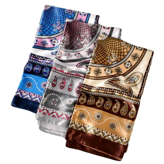 Flower Pattern Square Scarf for Women Soft Casual Wear Multipurpose Head Wrap