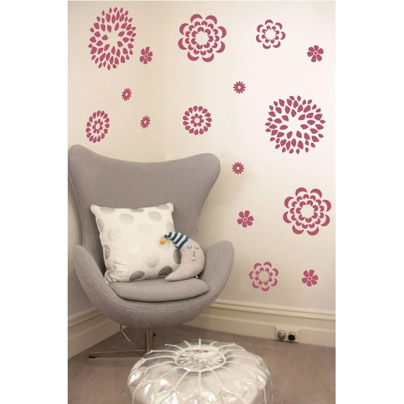 Flower Pattern Wall Decal Stickers