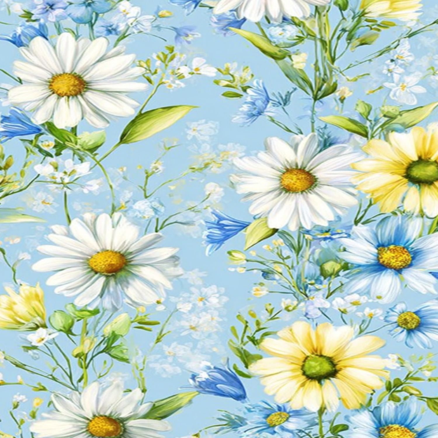 Flower Peel and Stick Wallpaper 17.7in x 9.8ft Delicate Daisy Blue Floral Soft Blue Contact Paper Vinyl Waterproof Self Adhesive Wall Paper for Bedroom Shelf Cabinet Renter Friendly