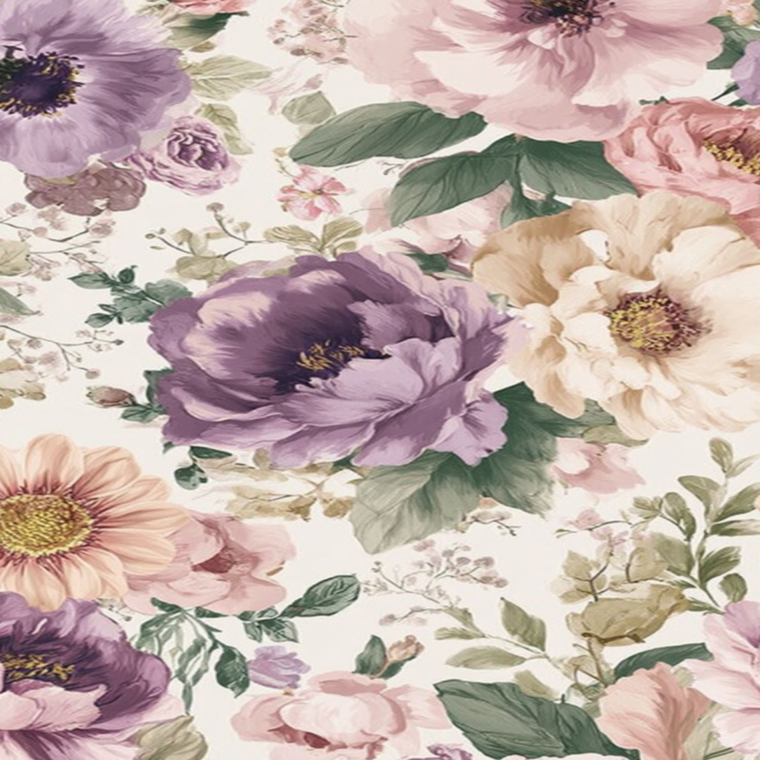 Flower Peel and Stick Wallpaper 17.7in x 9.8ft Floral Soft Pastels Blooms Lavender Peach Pink Contact Paper Vinyl Waterproof Self Adhesive Wall Paper for Bedroom Shelf Cabinet Renter Friendly