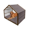 thumbnail image 1 of Flower Pet House, Colorful Vibrant Daisy Blossom Motifs Classic Hexagonal Comb Pattern Flower, Outdoor & Indoor Portable Dog Kennel with Pillow and Cover, 5 Sizes, Multicolor, by Ambesonne, 1 of 4