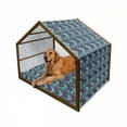 thumbnail image 1 of Flower Pet House, Flow of Pale Blue Blossoms and Colorful Leaves Romantic Fantasy Garden Art Pattern, Outdoor & Indoor Portable Dog Kennel with Pillow and Cover, 5 Sizes, Multicolor, by Ambesonne, 1 of 4