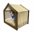thumbnail image 1 of Flower Pet House, Hand Drawn Romantic Yellow Roses Blooming in Spring Season Floral Arrangement, Outdoor & Indoor Portable Dog Kennel with Pillow and Cover, 5 Sizes, Yellow Blush, by Ambesonne, 1 of 5