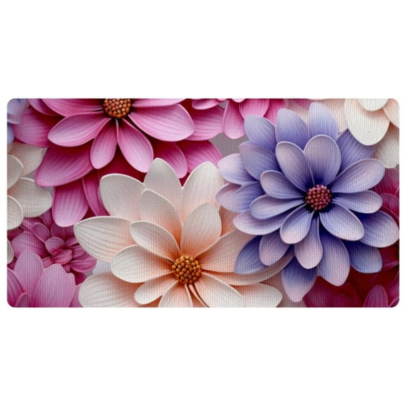 Flower Petal Kitchen Rug, Washable Kitchen Rugs , Runner Mat for Floor, Standing Mats for in Front of Sink, Door, Laundry, Entryway, Entrance