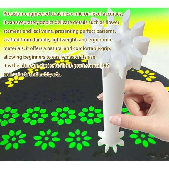 Flower Petal Tools for Dot Painting, 10 Petal Dotting Tool, Double Sided Flower Tools, Floral Stamps for Card Making,5 x Petal Dotting Tool(Double-sided tool),White