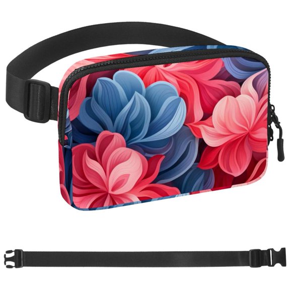 Flower Petal Waist Pack for Running Fanny Pack for Women and Men Crossbody Belt Bag Bum Bag with Adjustable Strap for Sports